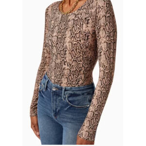 Good American Snake Print Bodysuit - Brown